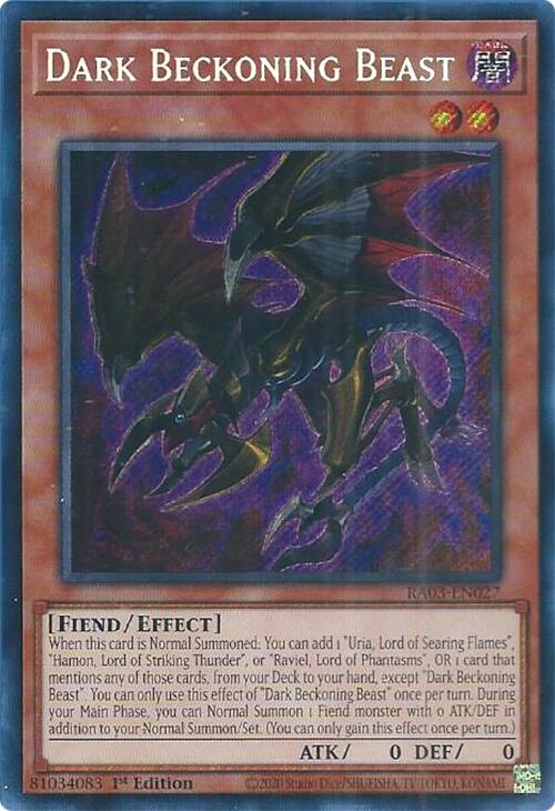 Dark Beckoning Beast (Secret Rare) [RA03-EN027] Secret Rare | Exor Games Summserside