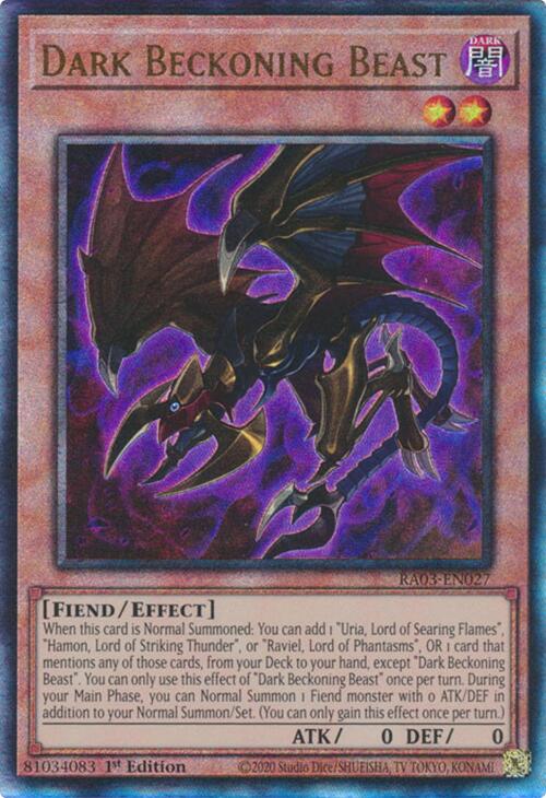 Dark Beckoning Beast (UTR) [RA03-EN027] Prismatic Ultimate Rare | Exor Games Summserside