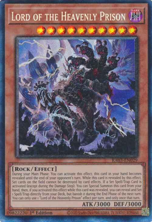 Lord of the Heavenly Prison (CR) [RA03-EN029] Prismatic Collector's Rare | Exor Games Summserside