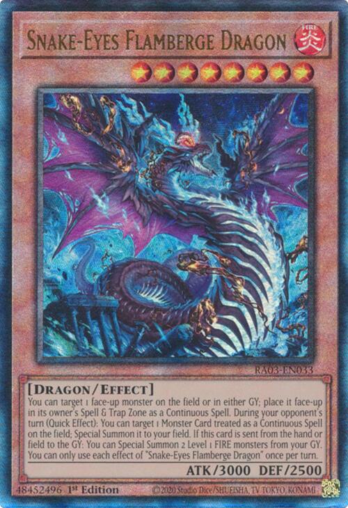 Snake-Eyes Flamberge Dragon (UTR) [RA03-EN033] Prismatic Ultimate Rare | Exor Games Summserside