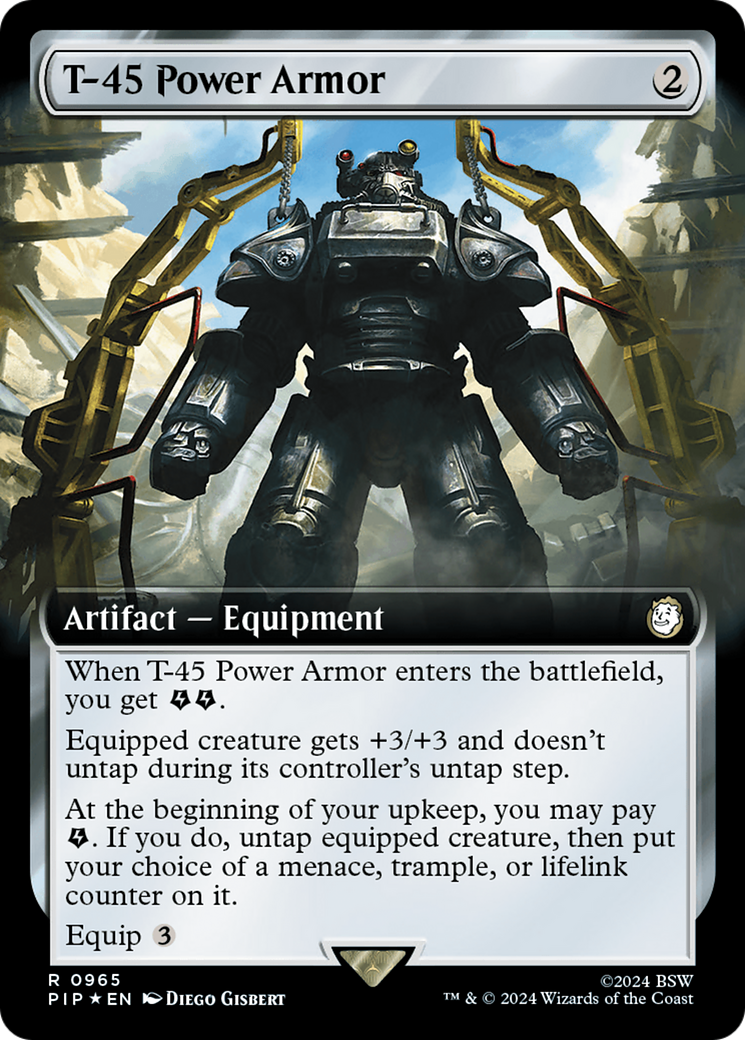 T-45 Power Armor (Extended Art) (Surge Foil) [Fallout] | Exor Games Summserside