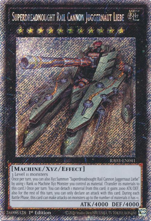 Superdreadnought Rail Cannon Juggernaut Liebe (Platinum Secret Rare) [RA03-EN041] Platinum Secret Rare | Exor Games Summserside