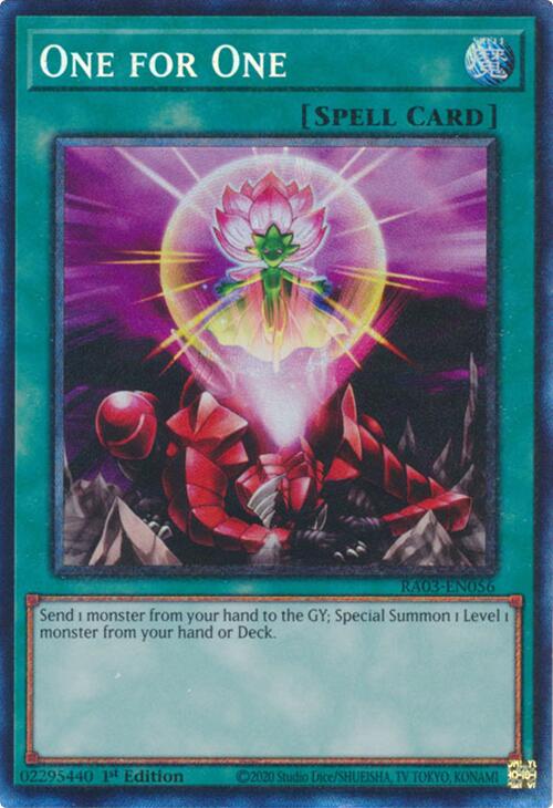 One for One (Alternate Art) (CR) [RA03-EN056] Prismatic Collector's Rare | Exor Games Summserside