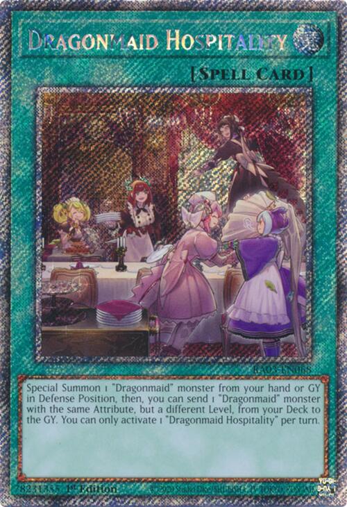 Dragonmaid Hospitality (Platinum Secret Rare) [RA03-EN068] Platinum Secret Rare | Exor Games Summserside