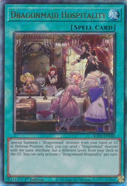 Dragonmaid Hospitality (UTR) [RA03-EN068] Prismatic Ultimate Rare | Exor Games Summserside