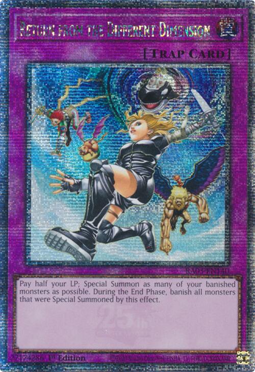 Return from the Different Dimension (Quarter Century Secret Rare) [RA03-EN140] Quarter Century Secret Rare | Exor Games Summserside