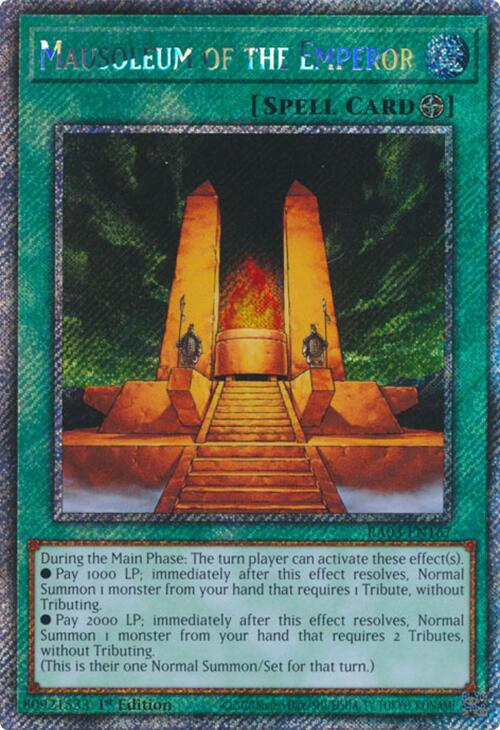 Mausoleum of the Emperor (Platinum Secret Rare) [RA03-EN167] Platinum Secret Rare | Exor Games Summserside