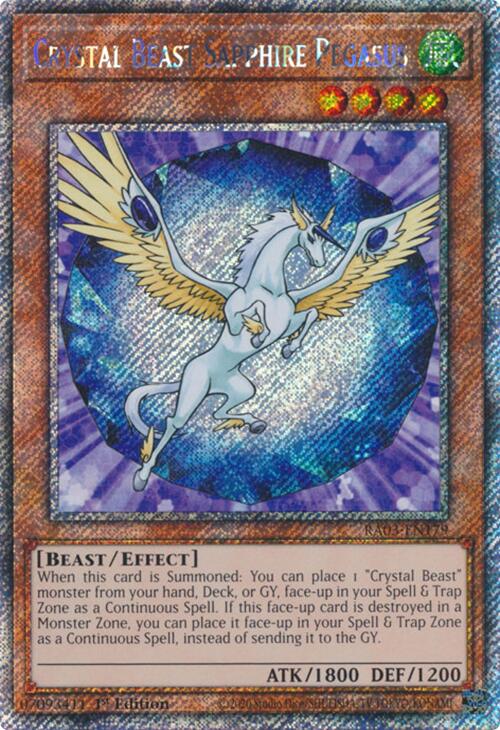 Crystal Beast Sapphire Pegasus (Platinum Secret Rare) [RA03-EN179] Platinum Secret Rare | Exor Games Summserside