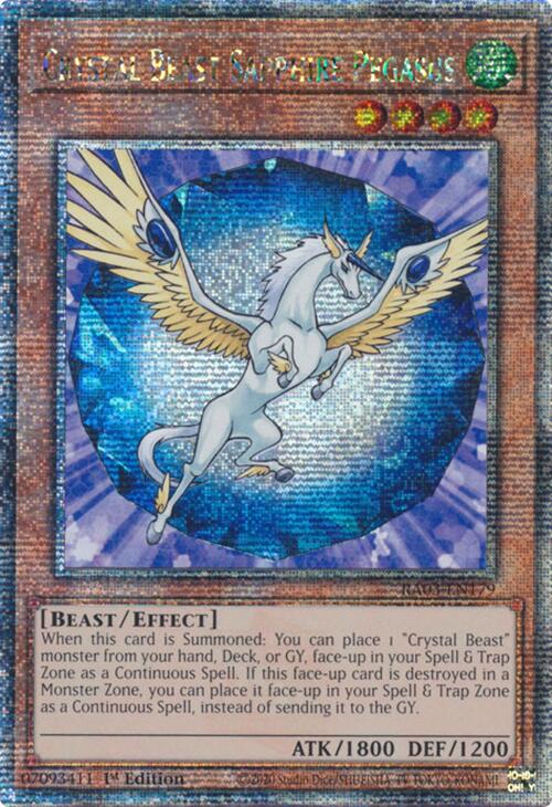 Crystal Beast Sapphire Pegasus (Quarter Century Secret Rare) [RA03-EN179] Quarter Century Secret Rare | Exor Games Summserside