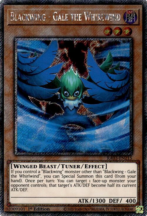 Blackwing - Gale the Whirlwind (Platinum Secret Rare) [RA03-EN215] Platinum Secret Rare | Exor Games Summserside