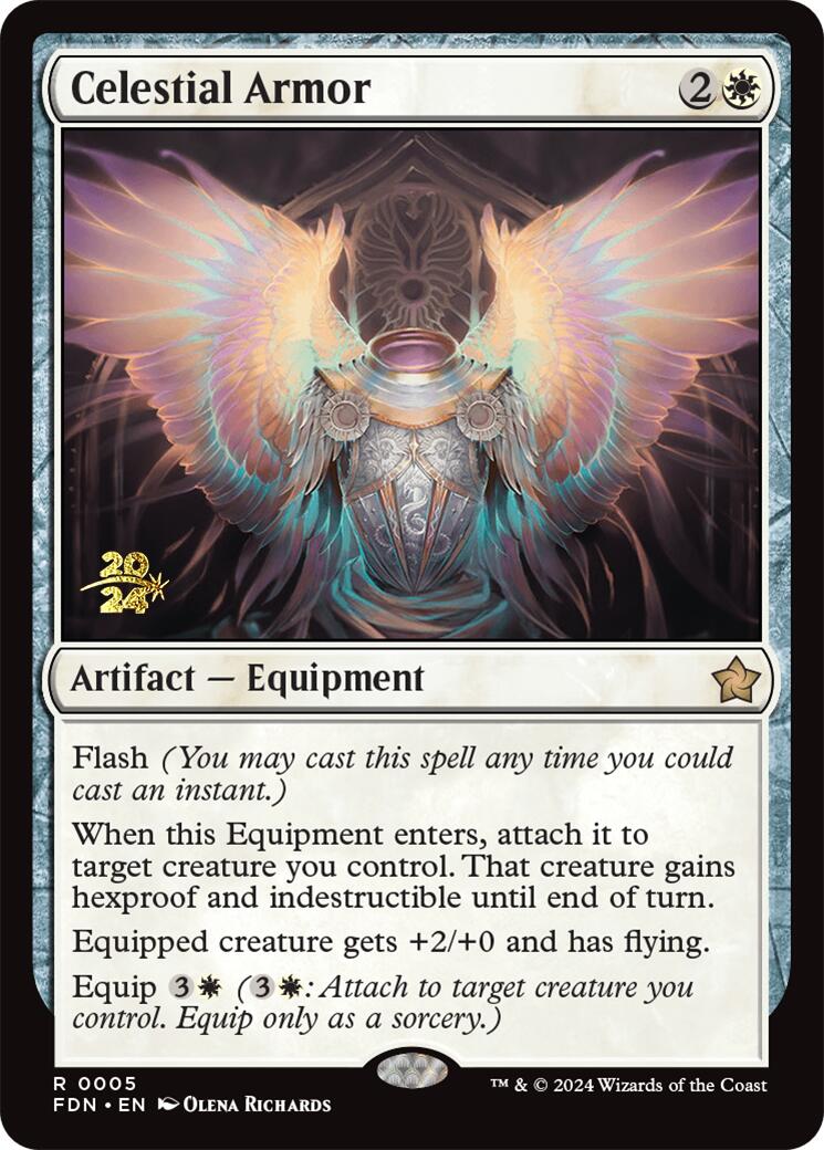 Celestial Armor [Foundations Prerelease Promos] | Exor Games Summserside