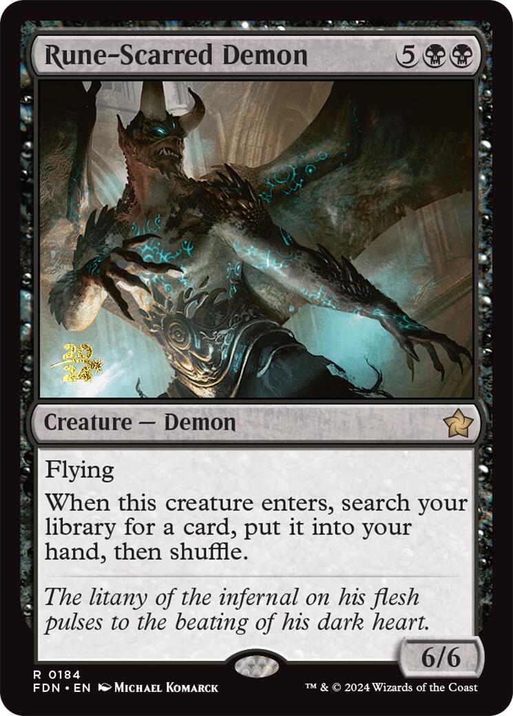 Rune-Scarred Demon [Foundations Prerelease Promos] | Exor Games Summserside