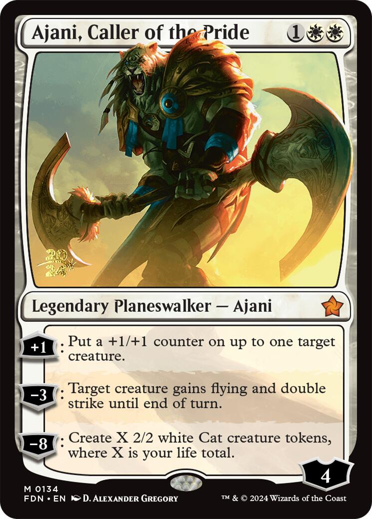 Ajani, Caller of the Pride [Foundations Prerelease Promos] | Exor Games Summserside