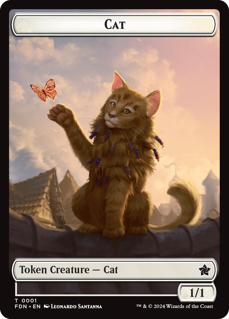 Spirit // Cat (0001) Doubled-Sided Token [Foundations Tokens] | Exor Games Summserside