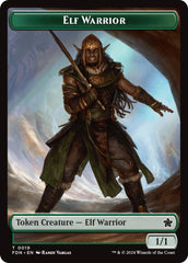 Elf Warrior // Raccoon Doubled-Sided Token [Foundations Tokens] | Exor Games Summserside