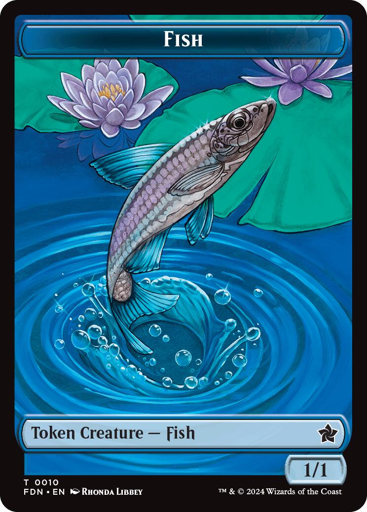 Faerie // Fish Doubled-Sided Token [Foundations Tokens] | Exor Games Summserside