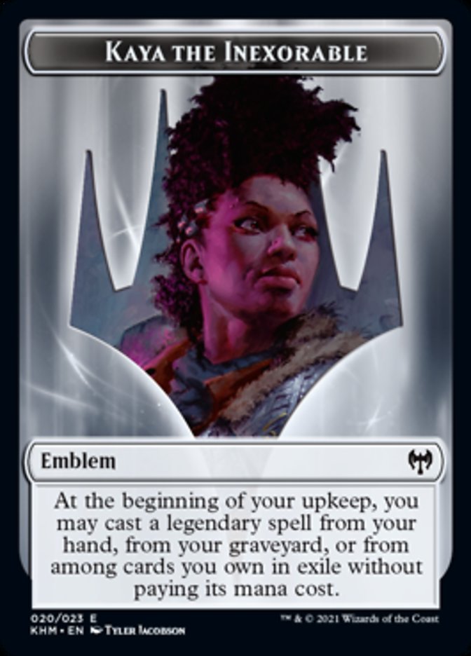 Kaya the Inexorable Emblem [Kaldheim Tokens] | Exor Games Summserside