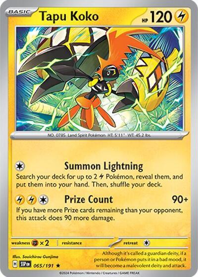 Tapu Koko (065/191) (Deck Exclusives) [Scarlet & Violet: Surging Sparks] | Exor Games Summserside