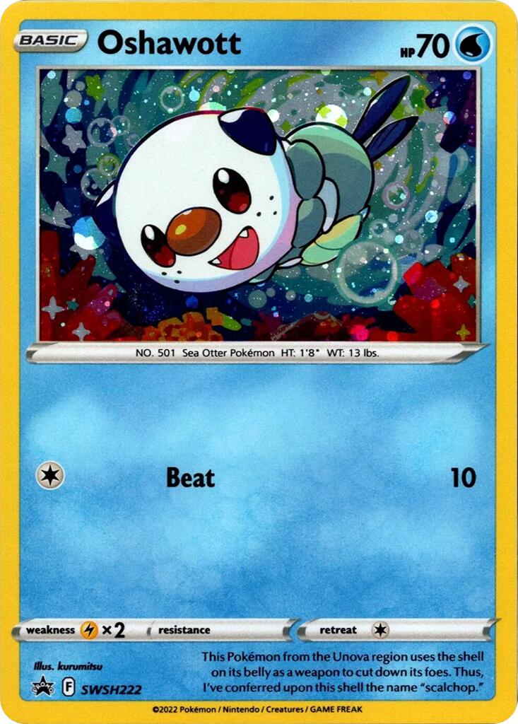 Oshawott (SWSH222) (Cosmo Holo) [Sword & Shield: Black Star Promos] | Exor Games Summserside