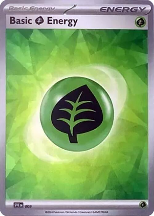 Basic Grass Energy (009) (Cracked Ice Holo) [Scarlet & Violet: Stellar Crown] | Exor Games Summserside