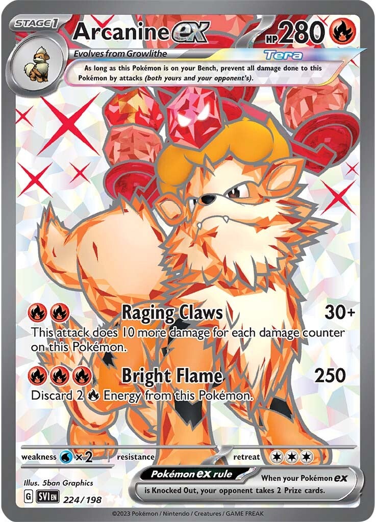 Arcanine ex (224/198) [Scarlet & Violet: Base Set] | Exor Games Summserside