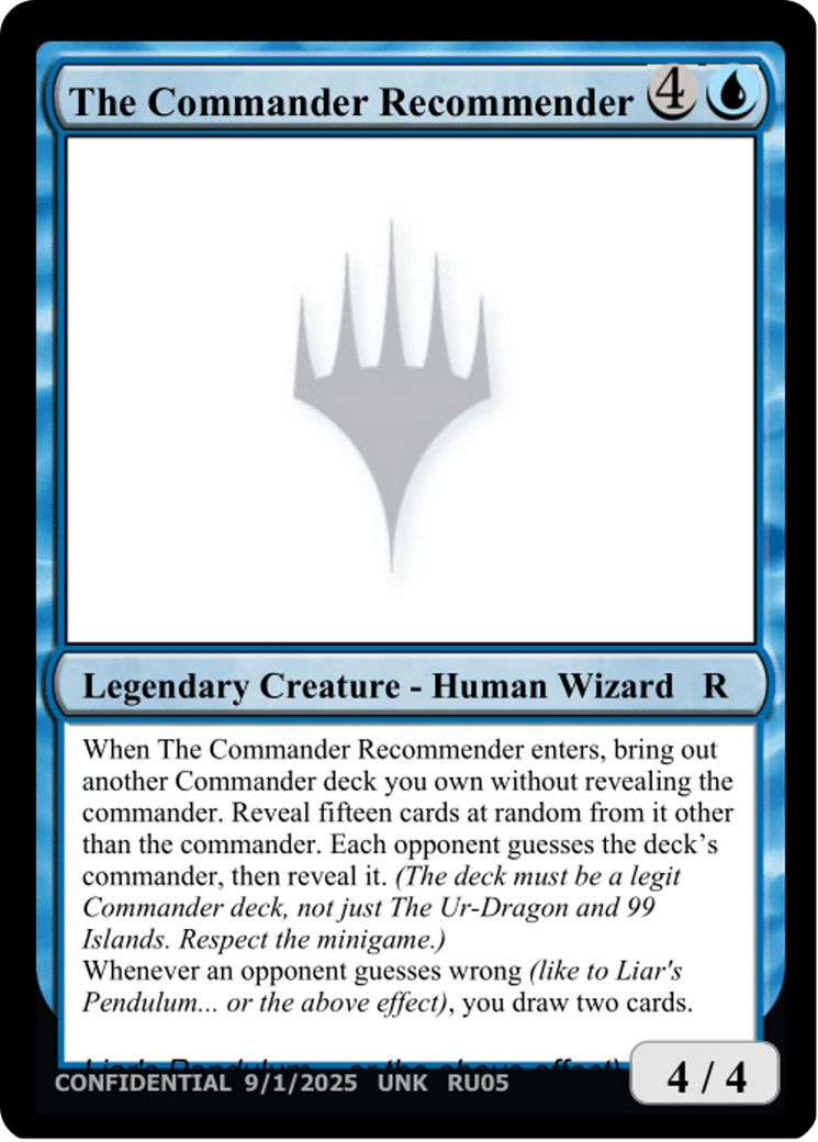 The Commander Recommender [Unknown Event] | Exor Games Summserside