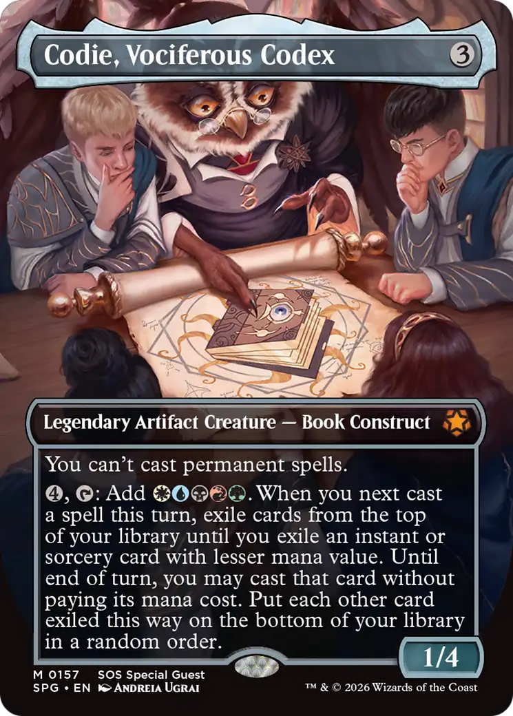 Codie, Vociferous Codex (Borderless) [Secrets of Strixhaven Special Guests] | Exor Games Summserside