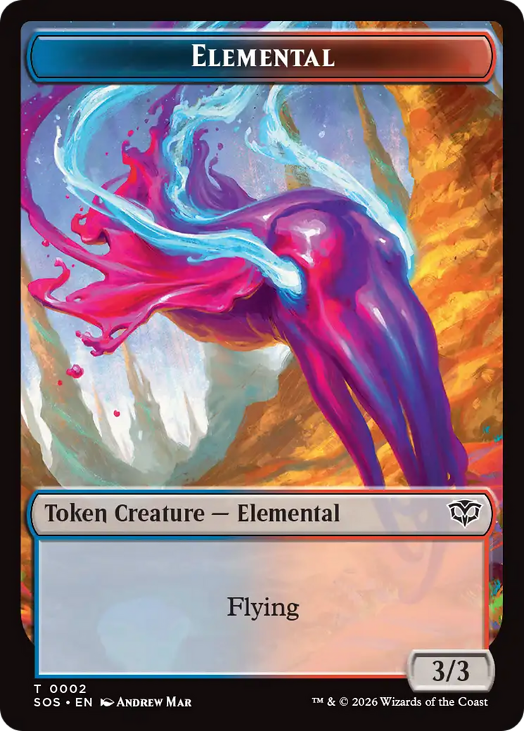Fractal (0004) // Elemental (0002) Double-Sided Token [Secrets of Strixhaven Tokens] | Exor Games Summserside