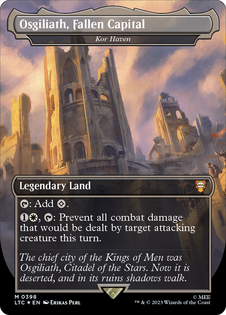 Osgiliath, Fallen Capital - Kor Haven (Borderless) (Surge Foil Realms and Relics) [The Lord of the Rings: Tales of Middle-Earth Commander] | Exor Games Summserside