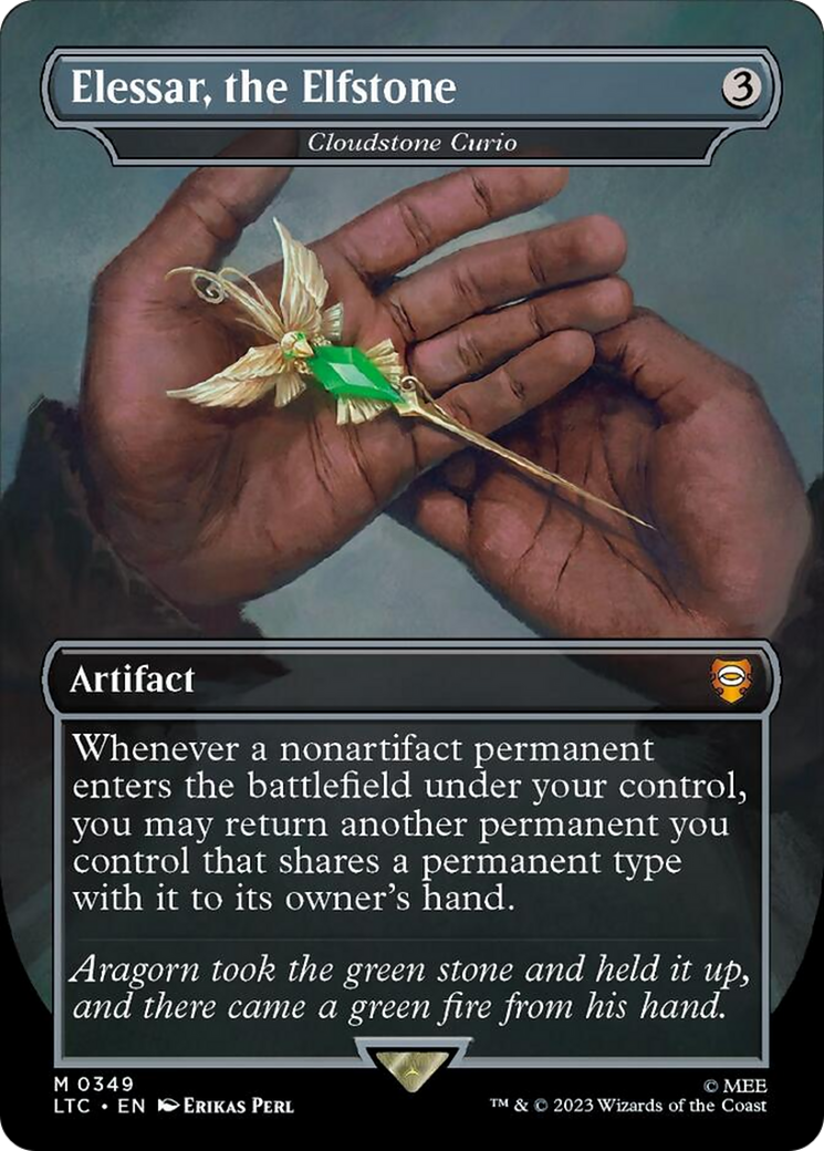 Elessar, the Elfstone - Cloudstone Curio (Borderless) (Surge Foil) [The Lord of the Rings: Tales of Middle-Earth Commander] | Exor Games Summserside