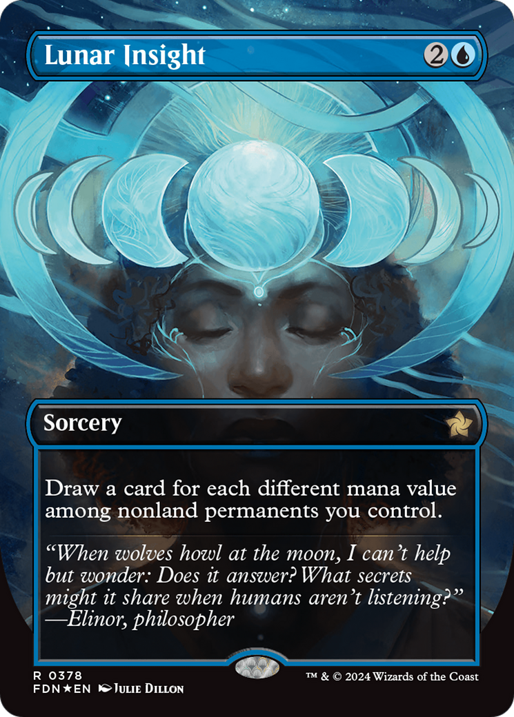 Lunar Insight (Borderless) (Mana Foil) [Foundations] | Exor Games Summserside