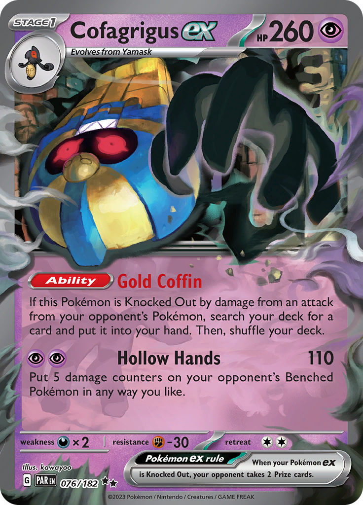 Cofagrigus ex (076/182) [Scarlet & Violet: Paradox Rift] | Exor Games Summserside