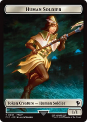 Human Soldier // Hero (0032) Double-Sided Token (Surge Foil) [FINAL FANTASY Commander Tokens] | Exor Games Summserside