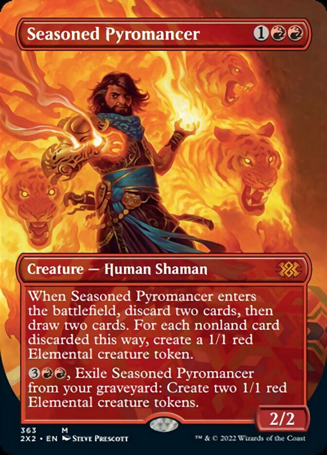 Seasoned Pyromancer (Borderless Alternate Art) [Double Masters 2022] | Exor Games Summserside