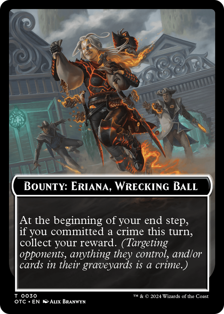 Bounty: Eriana, Wrecking Ball // Bounty Rules Double-Sided Token [Outlaws of Thunder Junction Commander Tokens] | Exor Games Summserside