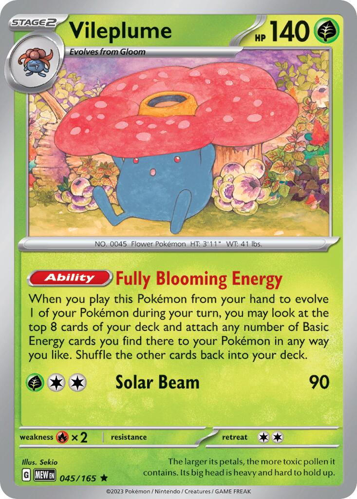 Vileplume (045/165) (Theme Deck Exclusive) [Scarlet & Violet 151] | Exor Games Summserside