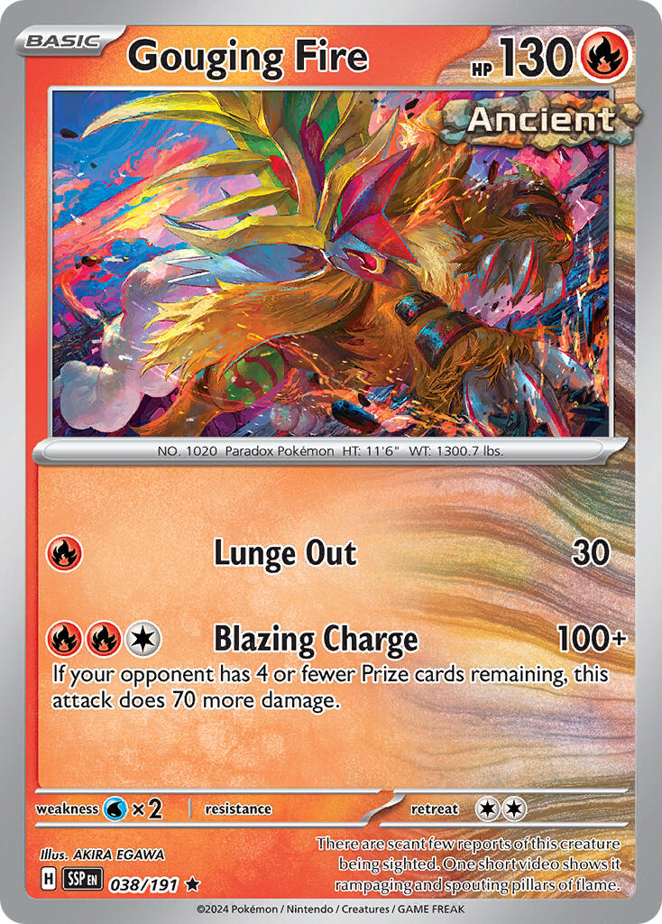 Gouging Fire (038/191) (Theme Deck Exclusive) [Scarlet & Violet: Surging Sparks] | Exor Games Summserside