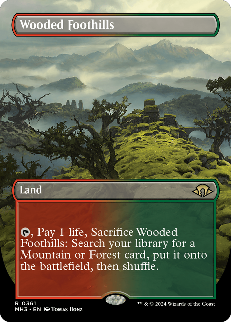 Wooded Foothills (Borderless) [Modern Horizons 3] | Exor Games Summserside