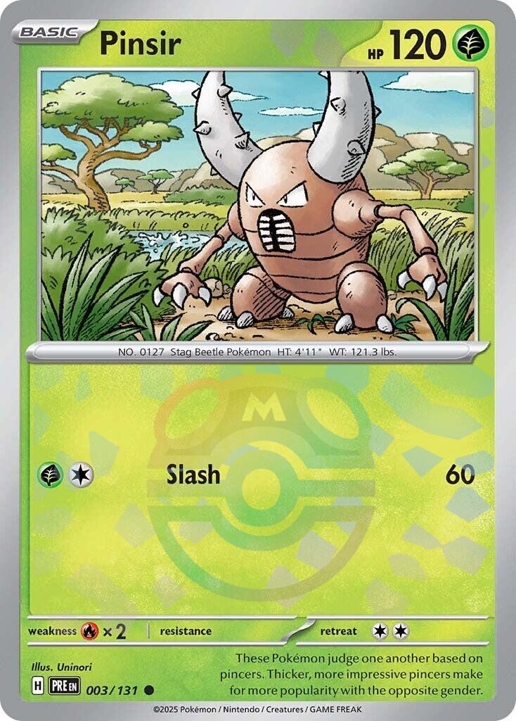 Pinsir (003/131) (Master Ball Pattern) [Scarlet & Violet: Prismatic Evolutions] | Exor Games Summserside