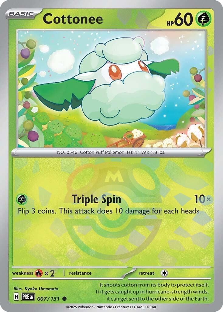 Cottonee (007/131) (Master Ball Pattern) [Scarlet & Violet: Prismatic Evolutions] | Exor Games Summserside
