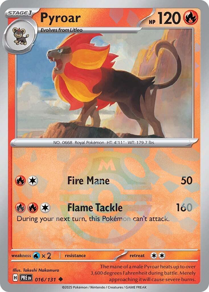 Pyroar (016/131) (Master Ball Pattern) [Scarlet & Violet: Prismatic Evolutions] | Exor Games Summserside