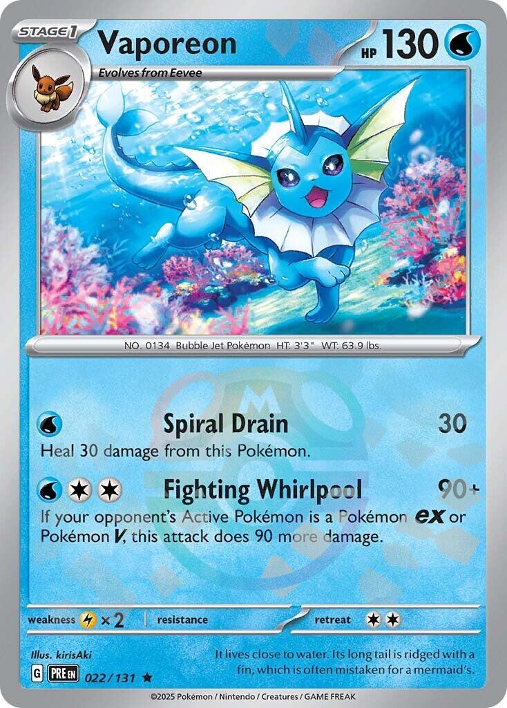 Vaporeon (022/131) (Master Ball Pattern) [Scarlet & Violet: Prismatic Evolutions] | Exor Games Summserside