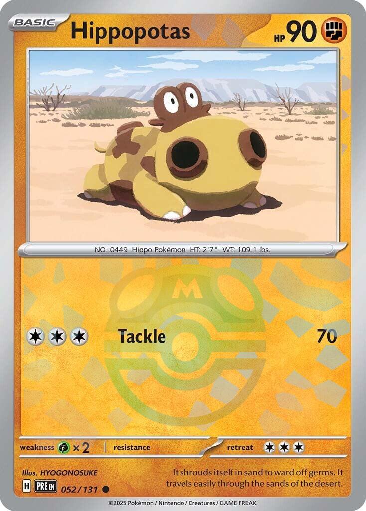 Hippopotas (052/131) (Master Ball Pattern) [Scarlet & Violet: Prismatic Evolutions] | Exor Games Summserside