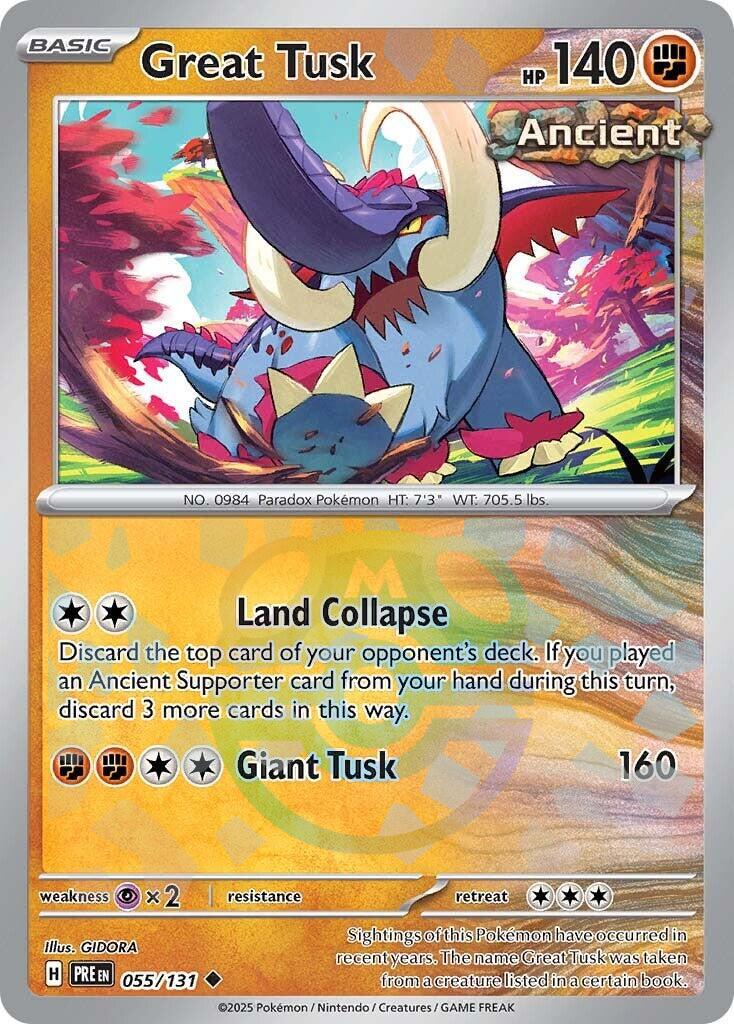 Great Tusk (055/131) (Master Ball Pattern) [Scarlet & Violet: Prismatic Evolutions] | Exor Games Summserside
