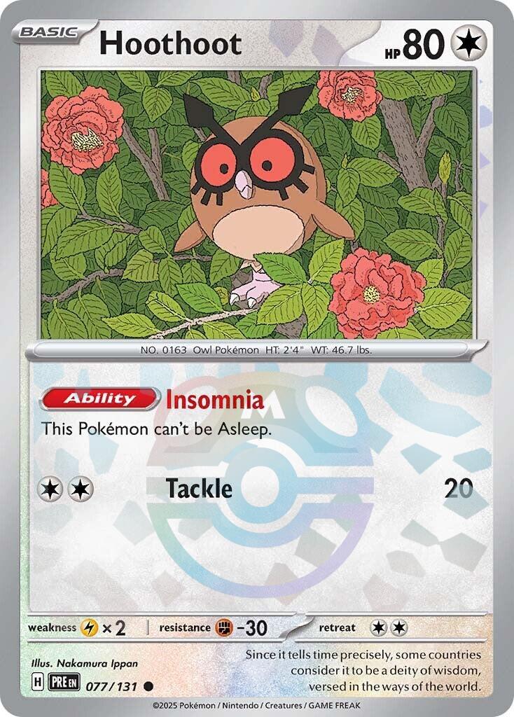 Hoothoot (077/131) (Master Ball Pattern) [Scarlet & Violet: Prismatic Evolutions] | Exor Games Summserside