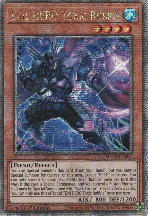Evil HERO Toxic Bubble (Quarter Century Secret Rare) [SUDA-EN001] Quarter Century Secret Rare | Exor Games Summserside