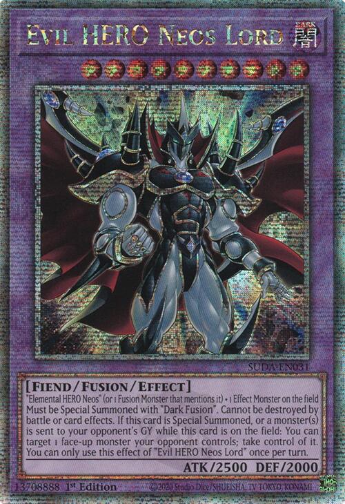 Evil HERO Neos Lord (Quarter Century Secret Rare) [SUDA-EN031] Quarter Century Secret Rare | Exor Games Summserside