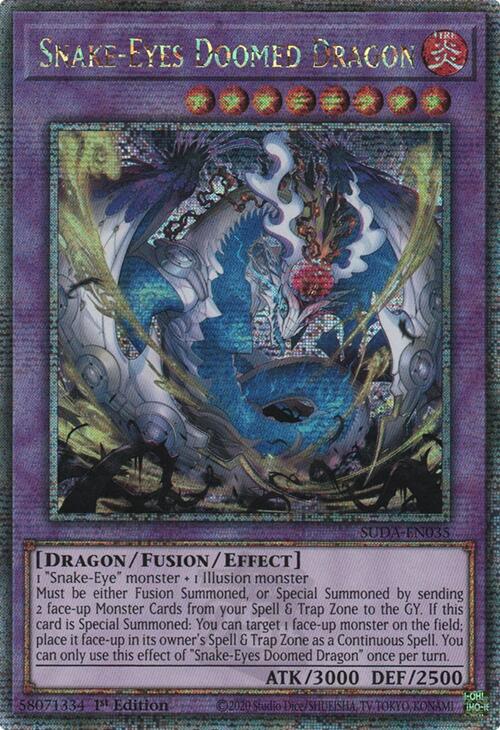 Snake-Eyes Doomed Dragon (Quarter Century Secret Rare) [SUDA-EN035] Quarter Century Secret Rare | Exor Games Summserside