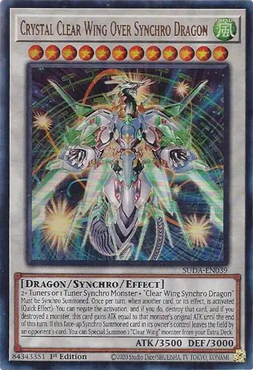Crystal Clear Wing Over Synchro Dragon [SUDA-EN039] Ultra Rare | Exor Games Summserside