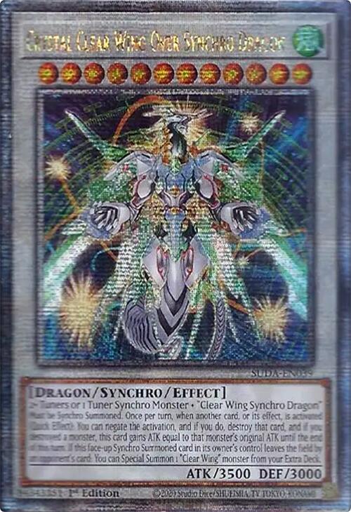 Crystal Clear Wing Over Synchro Dragon (Quarter Century Secret Rare) [SUDA-EN039] Quarter Century Secret Rare | Exor Games Summserside